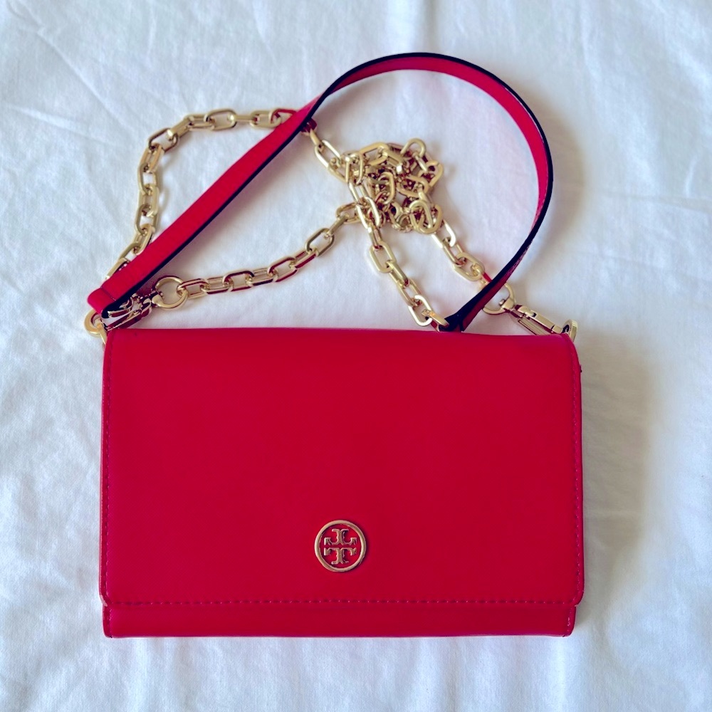 Tory Burch Saffiano Wallet on Chain Crossbody